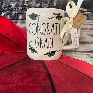 Rae Dunn White Congrats Grad Mug with Black Caps